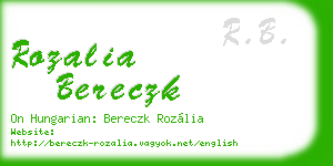 rozalia bereczk business card